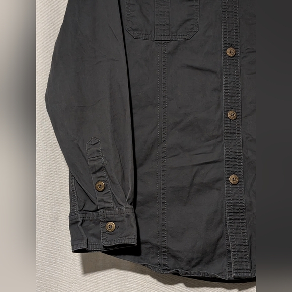 Polo Mano Men's Outdoors Utility Long Sleeve Grey Button Down Shirt Size Medium - Picture 6 of 12